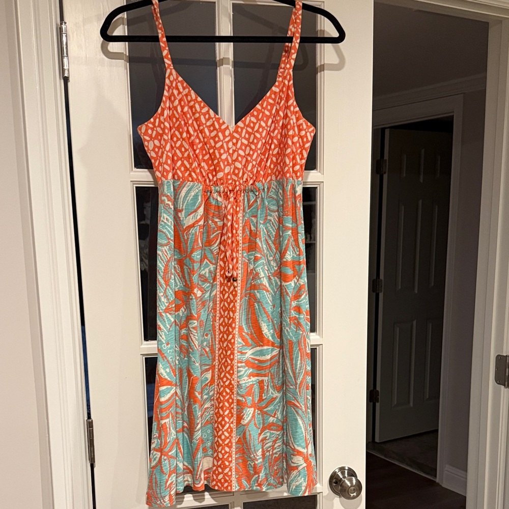 Tommy Bahama Orange & Teal Sun Dress. New with tags Size medium